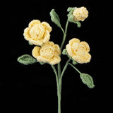 Handmade Crochet Knitted Single Stem Flower Barbie Rose