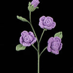 Handmade Crochet Knitted Single Stem Flower Barbie Rose