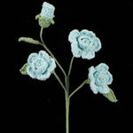 Handmade Crochet Knitted Single Stem Flower Barbie Rose