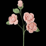 Handmade Crochet Knitted Single Stem Flower Barbie Rose