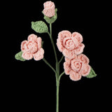 Handmade Crochet Knitted Single Stem Flower Barbie Rose