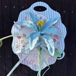 Handmade Crochet Perfume Lily Bouquet Card - Reusable Floral Greeting Card Gift