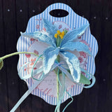 Handmade Crochet Perfume Lily Bouquet Card - Reusable Floral Greeting Card Gift