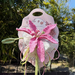 Handmade Crochet Perfume Lily Bouquet Card - Reusable Floral Greeting Card Gift