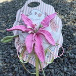 Handmade Crochet Perfume Lily Bouquet Card - Reusable Floral Greeting Card Gift