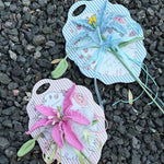 Handmade Crochet Perfume Lily Bouquet Card - Reusable Floral Greeting Card Gift