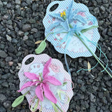 Handmade Crochet Perfume Lily Bouquet Card - Reusable Floral Greeting Card Gift
