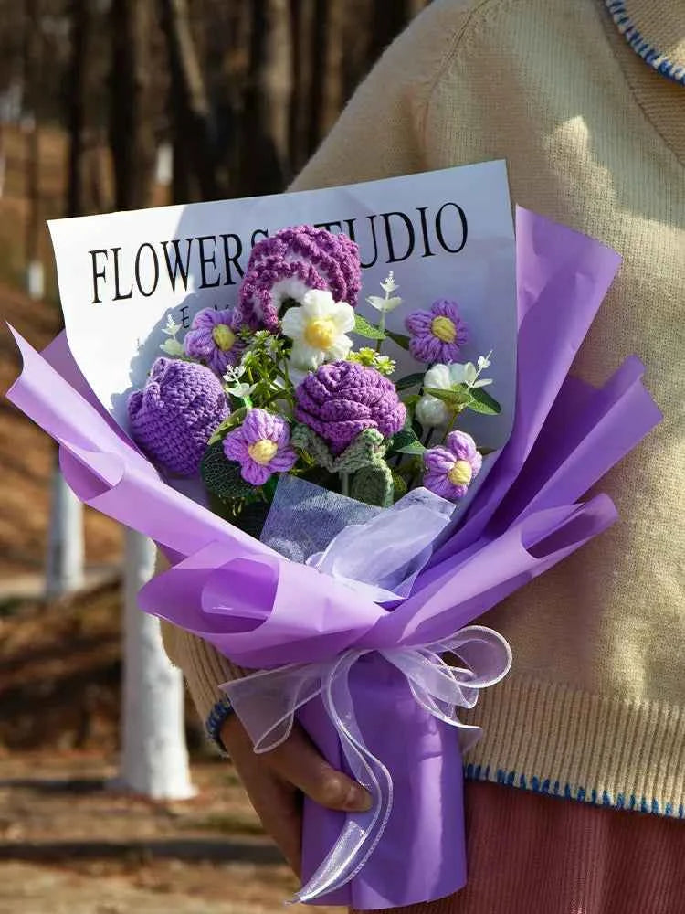 LAST CHANCE! Handmade Crochet Purple Hydrangea Bouquet | Everlasting Knitted Flower Gift | Perfect for Mother's Day/Birthday | Limited Stock!