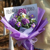LAST CHANCE! Handmade Crochet Purple Hydrangea Bouquet | Everlasting Knitted Flower Gift | Perfect for Mother's Day/Birthday | Limited Stock!