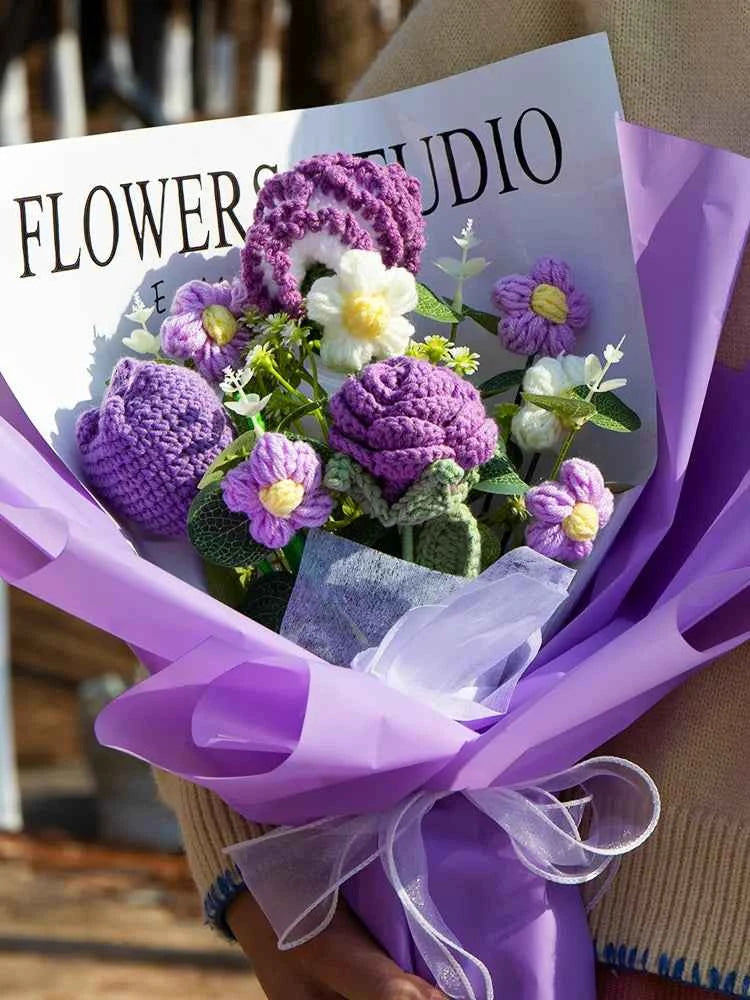 LAST CHANCE! Handmade Crochet Purple Hydrangea Bouquet | Everlasting Knitted Flower Gift | Perfect for Mother's Day/Birthday | Limited Stock!