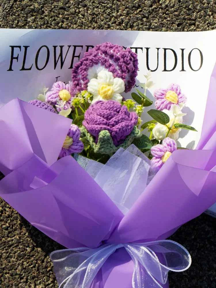 LAST CHANCE! Handmade Crochet Purple Hydrangea Bouquet | Everlasting Knitted Flower Gift | Perfect for Mother's Day/Birthday | Limited Stock!