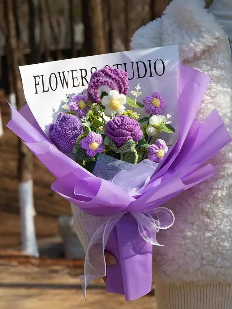 LAST CHANCE! Handmade Crochet Purple Hydrangea Bouquet | Everlasting Knitted Flower Gift | Perfect for Mother's Day/Birthday | Limited Stock!