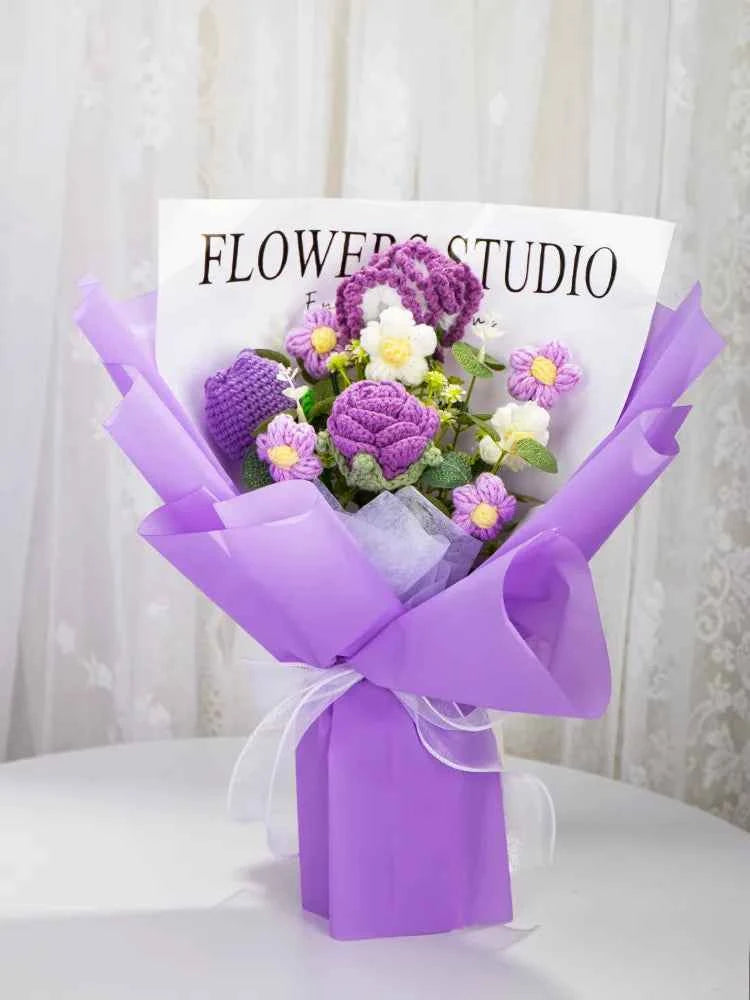 LAST CHANCE! Handmade Crochet Purple Hydrangea Bouquet | Everlasting Knitted Flower Gift | Perfect for Mother's Day/Birthday | Limited Stock!