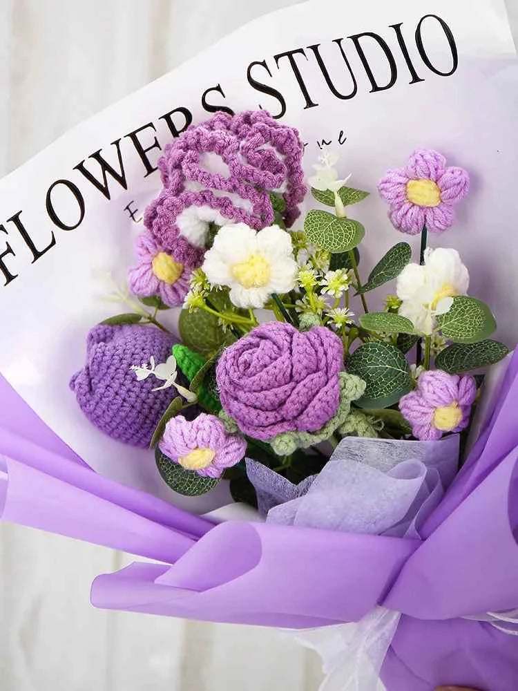 LAST CHANCE! Handmade Crochet Purple Hydrangea Bouquet | Everlasting Knitted Flower Gift | Perfect for Mother's Day/Birthday | Limited Stock!