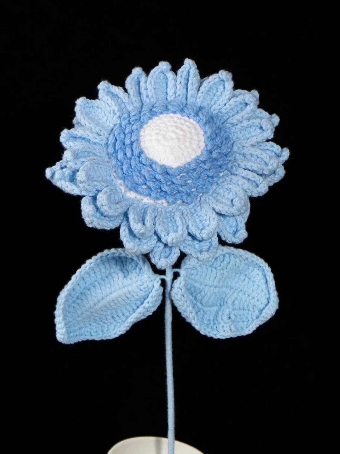 Handmade Crochet Sunflower Yarn Knitted Forever Flower for Home Decor, Graduation, Birthday