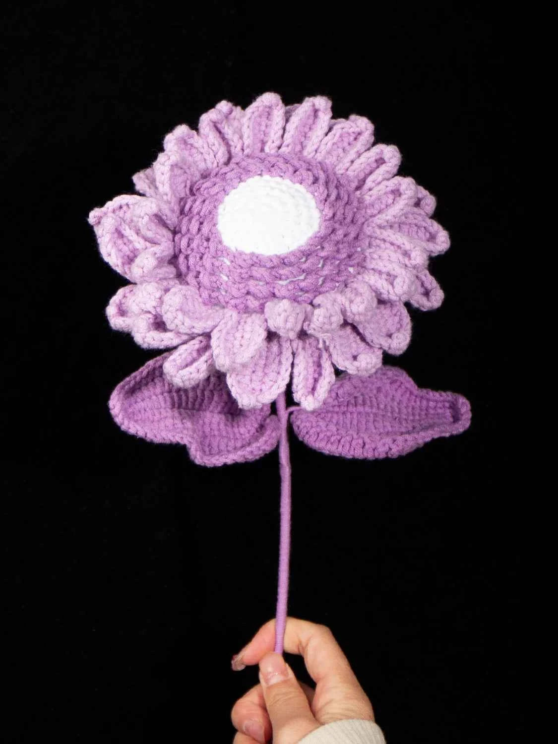 Handmade Crochet Sunflower Yarn Knitted Forever Flower for Home Decor, Graduation, Birthday