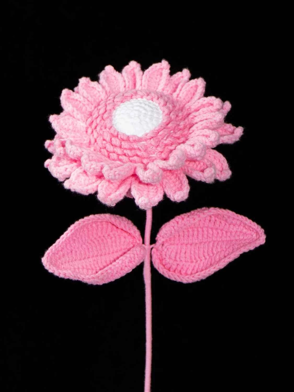 Handmade Crochet Sunflower Yarn Knitted Forever Flower for Home Decor, Graduation, Birthday