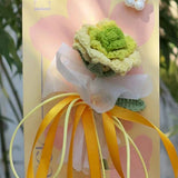 Handmade Crochet Thai Rose Bouquet Card Reusable Knitted Flower Gift