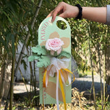 Luo Shen Crochet Rose Bouquet Card | Handcrafted Yarn Flower