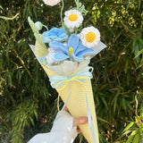 Handmade Crochet Mini Bouquet , Knitted Flower Gift, Everlasting Floral Decor, Desk Decor, Wedding Favor, Gift for Her