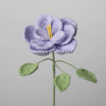 Handmade Crocheted French Rose Single Stem - Multicolor Knitted Artificial Flower