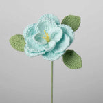 Handmade Crocheted French Rose Single Stem - Multicolor Knitted Artificial Flower