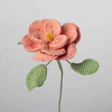 Handmade Crocheted French Rose Single Stem - Multicolor Knitted Artificial Flower