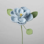 Handmade Crocheted French Rose Single Stem - Multicolor Knitted Artificial Flower