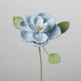 Handmade Crocheted French Rose Single Stem - Multicolor Knitted Artificial Flower