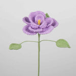 Handmade Crocheted French Rose Single Stem - Multicolor Knitted Artificial Flower