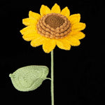 Handmade Single Layer Crochet Sunflower, Knitted Sunflower Stem, Forever Flower Gift for Home Decor, Graduation, Birthday