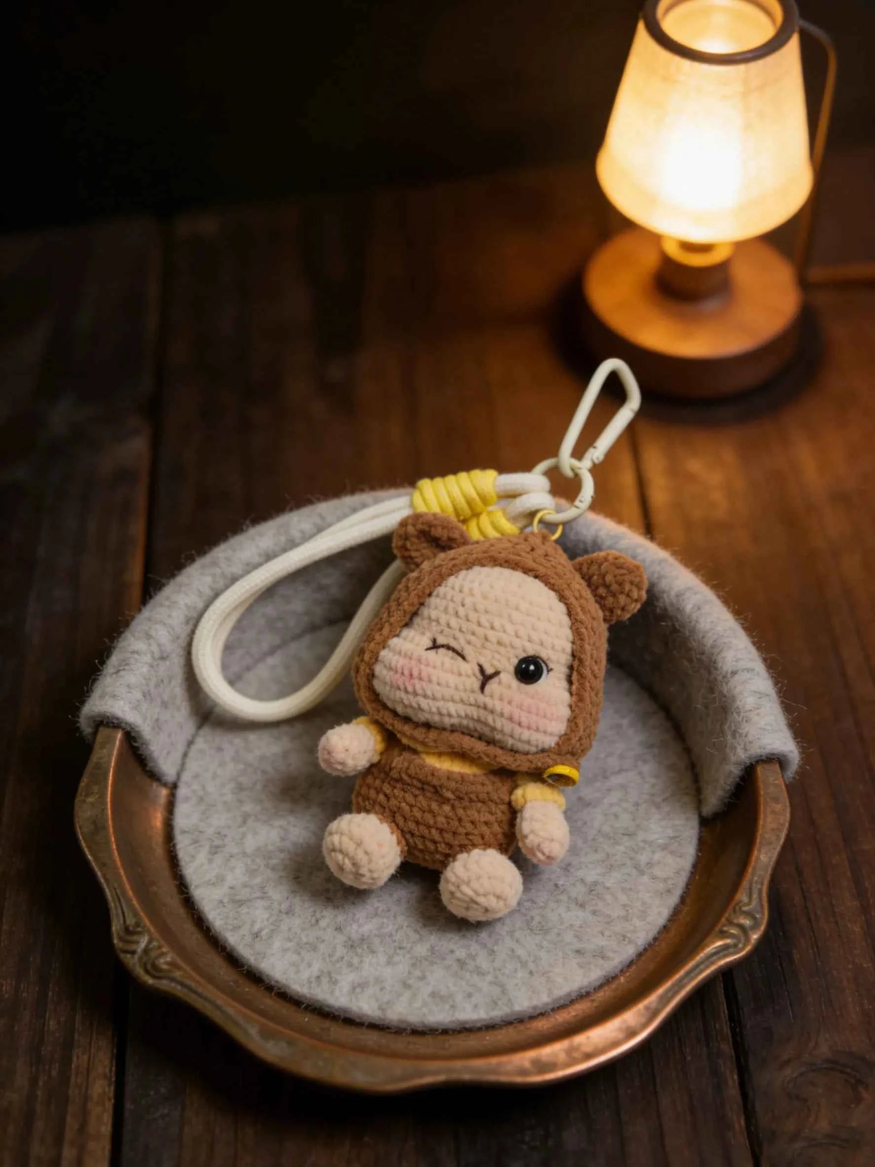 Hooded Bear Crochet Kit | DIY Plush Keychain