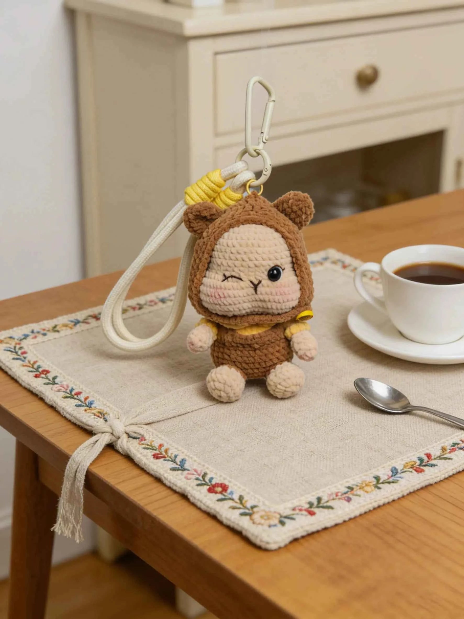 Hooded Bear Crochet Kit | DIY Plush Keychain