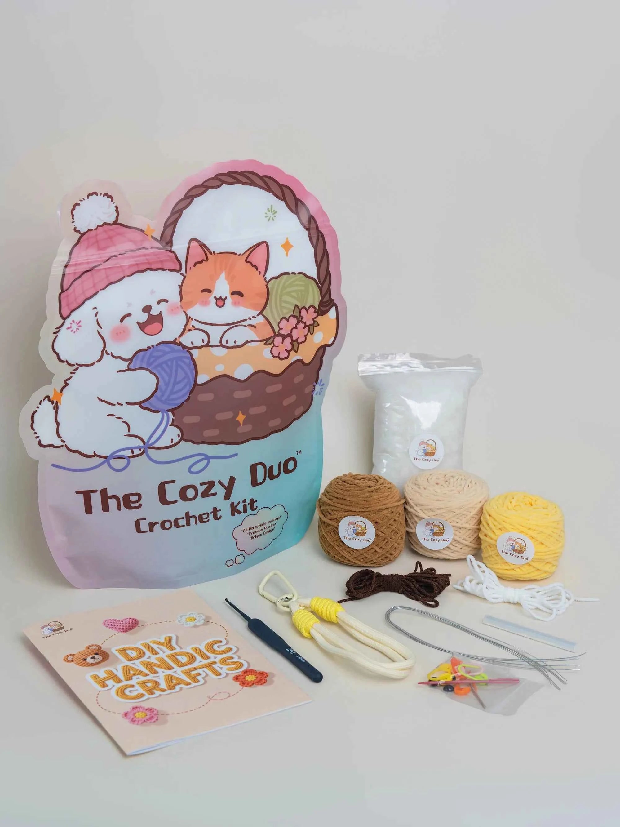 Hooded Bear Crochet Kit | DIY Plush Keychain
