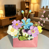 Pastel Crochet Envelope Flower Bouquet, Forever Handmade Knit Floral Decor