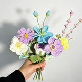 Pastel Crochet Envelope Flower Bouquet, Forever Handmade Knit Floral Decor