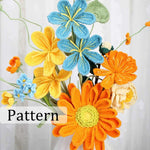 Crochet Flower Bouquet Kit with Full Materials | DIY Handmade Craft Gift for Home Decor