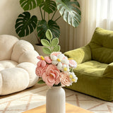 Pink Crochet Flower Bouquet Kit - All Materials Included | DIY French Rose, Luoshen Rose, Tulip, Plumeria Crochet Kit for Beginners with Tutorial
