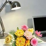Sunny Pastel Crochet Flower Bouquet In Paper Bag