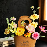 Sunny Pastel Crochet Flower Bouquet In Paper Bag
