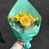 Sunny Yellow Plumeria Rose Crochet Bouquet, Eternal Handmade Forever Flower Gift