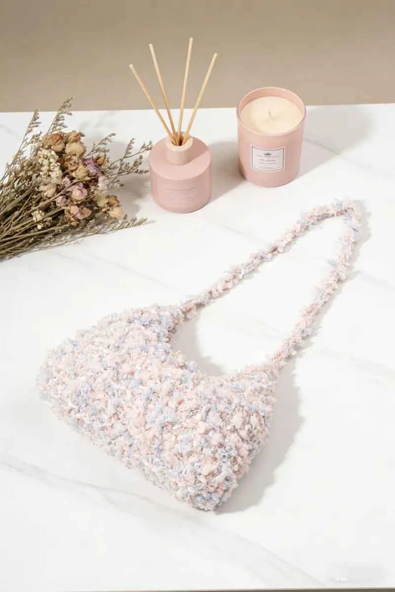 Unique Mixed Yarn Horn Bag - Handcrafted Finished Item or with Full Accessories