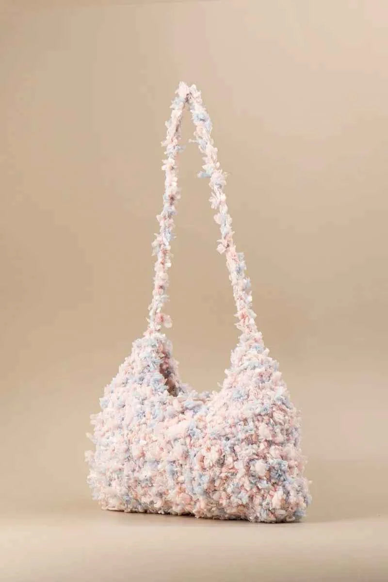 Unique Mixed Yarn Horn Bag - Handcrafted Finished Item or with Full Accessories
