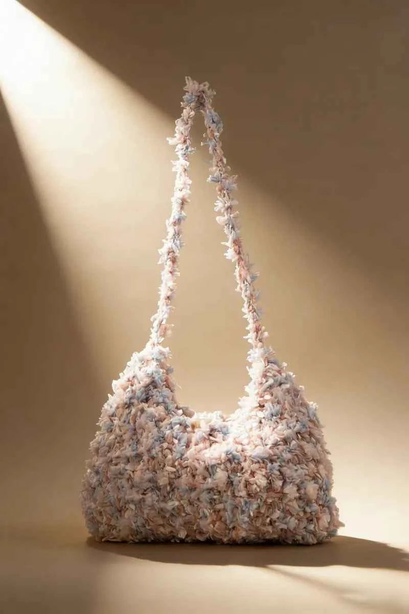 Unique Mixed Yarn Horn Bag - Handcrafted Finished Item or with Full Accessories