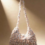 Unique Mixed Yarn Horn Bag - Handcrafted Finished Item or with Full Accessories