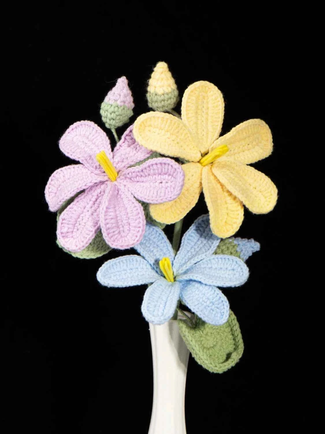 Vintage Tung Blossom Crochet Kit DIY May Snow Floral Craft Set with Yarn & Guide