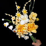 Yellow Dahlia Crochet Bouquet (11 pieces)