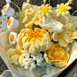 Yellow Dahlia Crochet Bouquet (11 pieces)