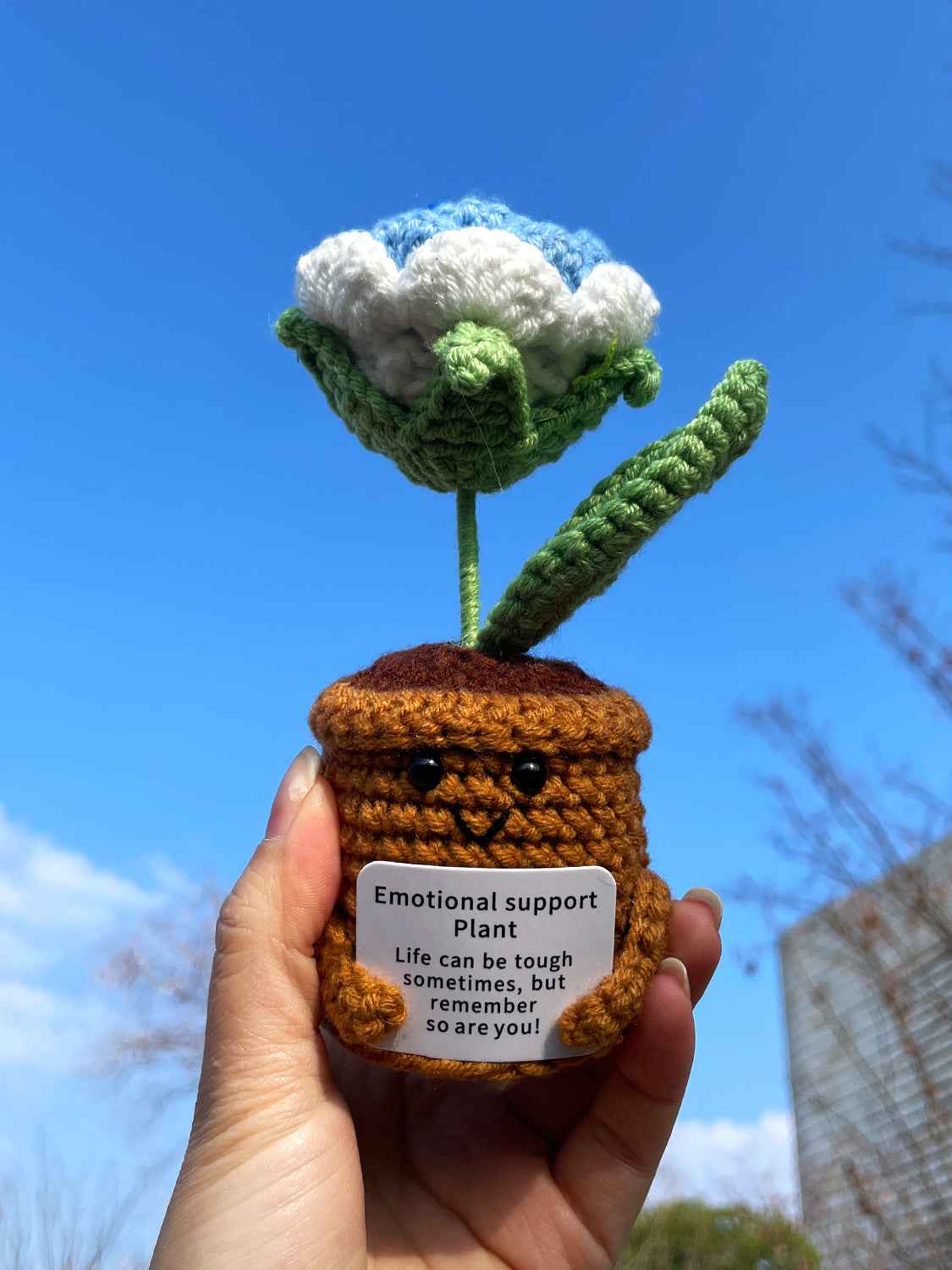 Handmade Crochet Emotional Support Plant Potted Flower
