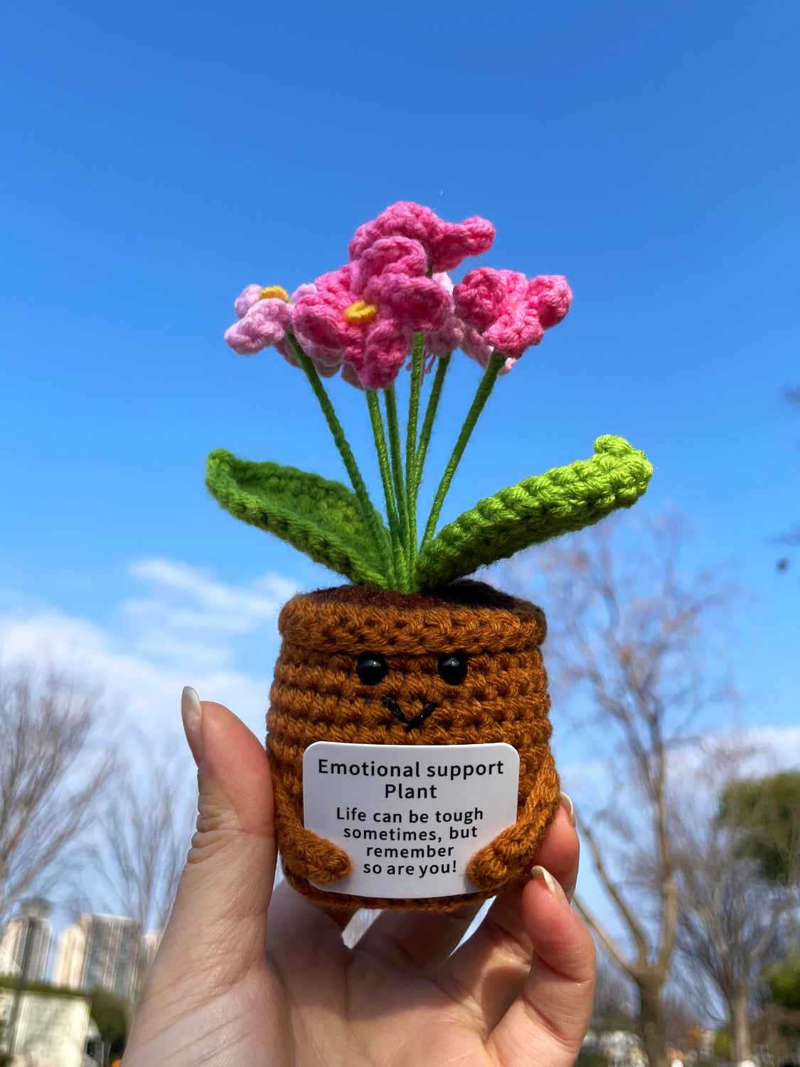Handmade Crochet Emotional Support Plant Potted Flower